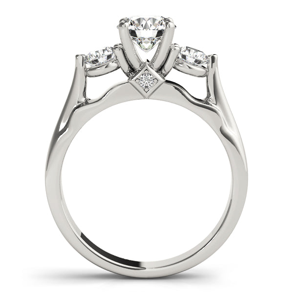 White Gold Prong Set Genuine Diamond Ring