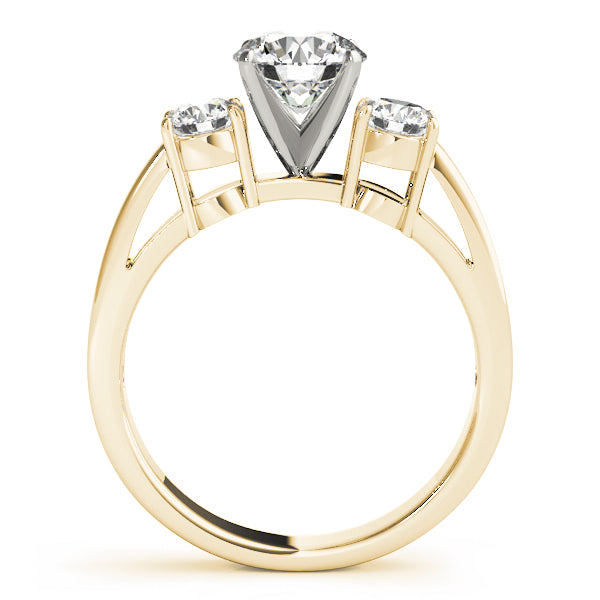 Round Cut 3-Stone Lab-Grown Diamond Ring in Yellow Gold Prong Set