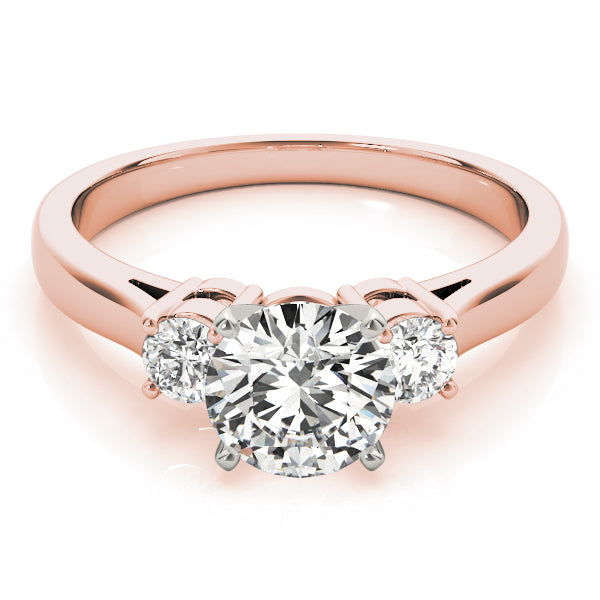 Classic Lab-Created Diamond Trilogy Ring Rose Gold