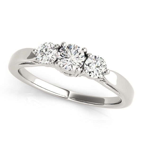 Lab-Grown Diamond 3-Stone Engagement Ring in 14K White Gold