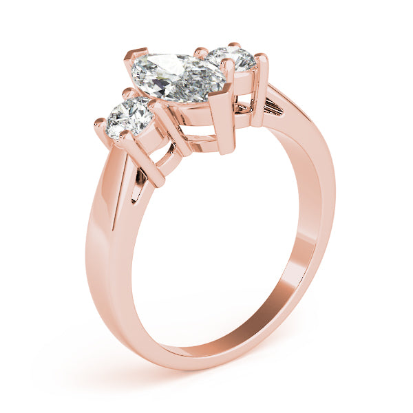 The Eternal Trio: Marquise Center with Round Side Diamonds Ring