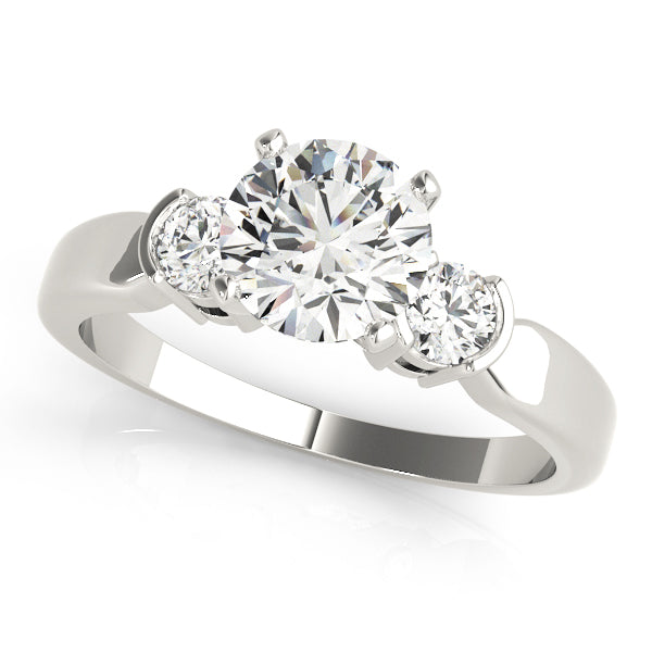 Three Stone Lab Grown Diamond Engagement Ring 1.25 Carat Round