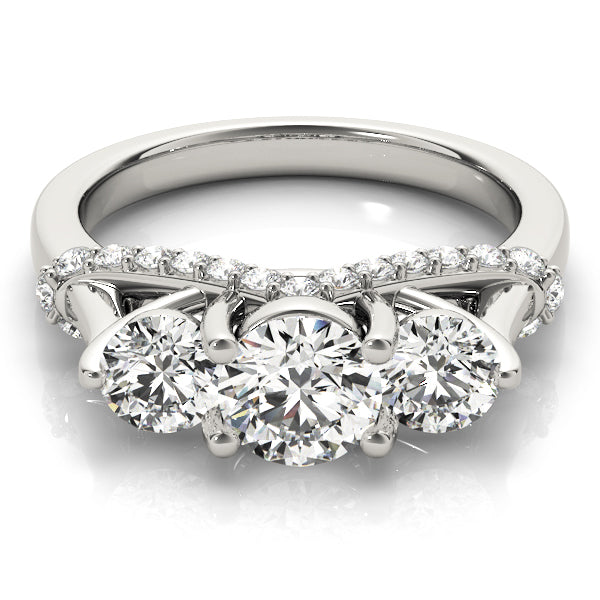 Sustainable Sparkle: 1.45Ct Twc Round Diamond 3-Stone Ring.