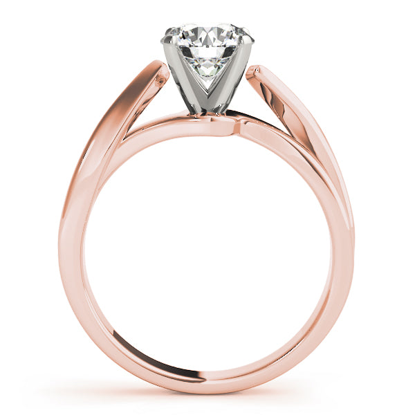 engagement ring showing the secure 4-prong head and elegant bypass structure.