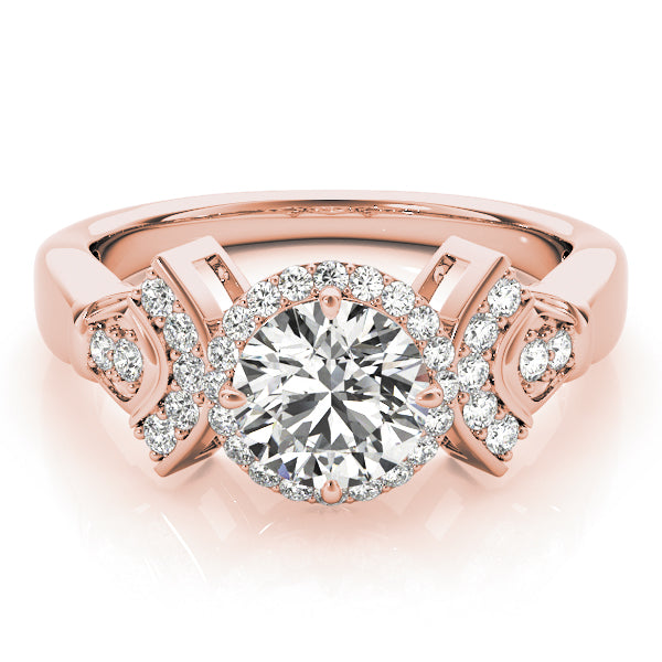 rose gold vintage royal halo diamond ring