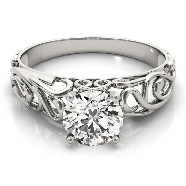 brilliant round cut lab diamond solitaire ring crafted in 14K white gold