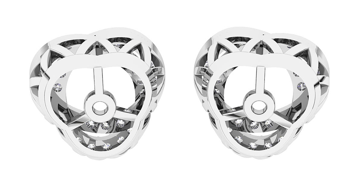 I1/SI1/VS1/VVS1 0.60Ct Round Prong Set Diamond Designer Jacket Earring 14K Gold 12.70 mm