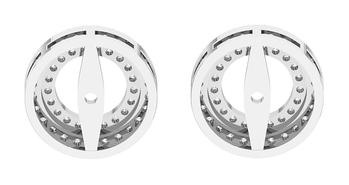 The Luna Double Halo Jacket Earring Round Diamond 14K Gold
