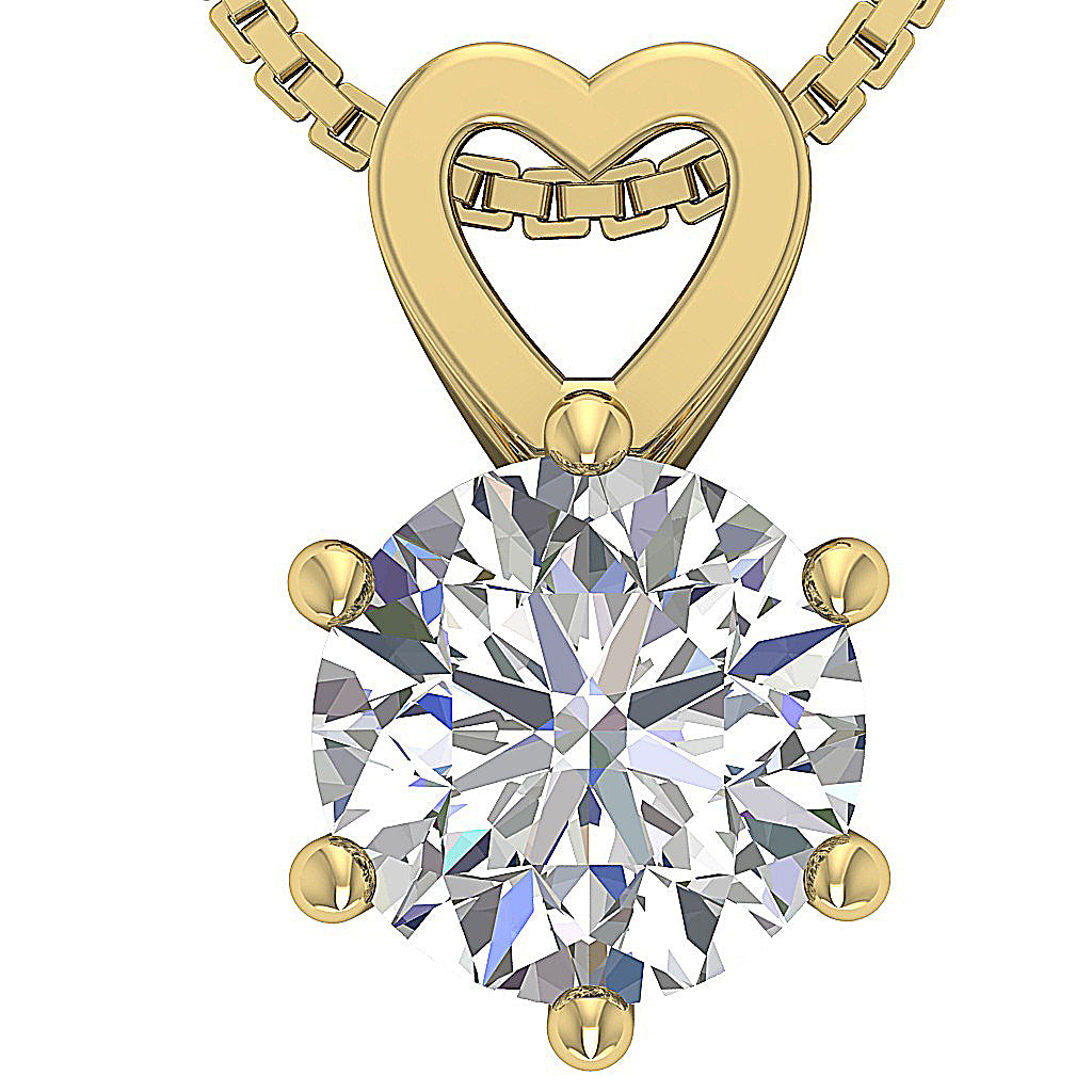 Double Heart Motif: 3-4 Ct Diamond in a 6-Prong Crown Setting
