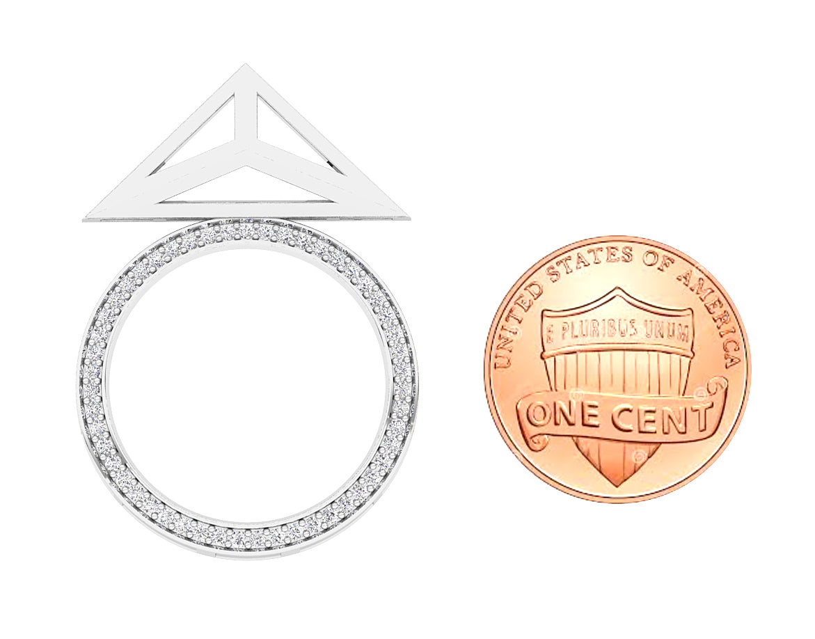 The Ethan Fashion Circle Pendant 14k Two-Tone Gold Natural Diamond Prong Set