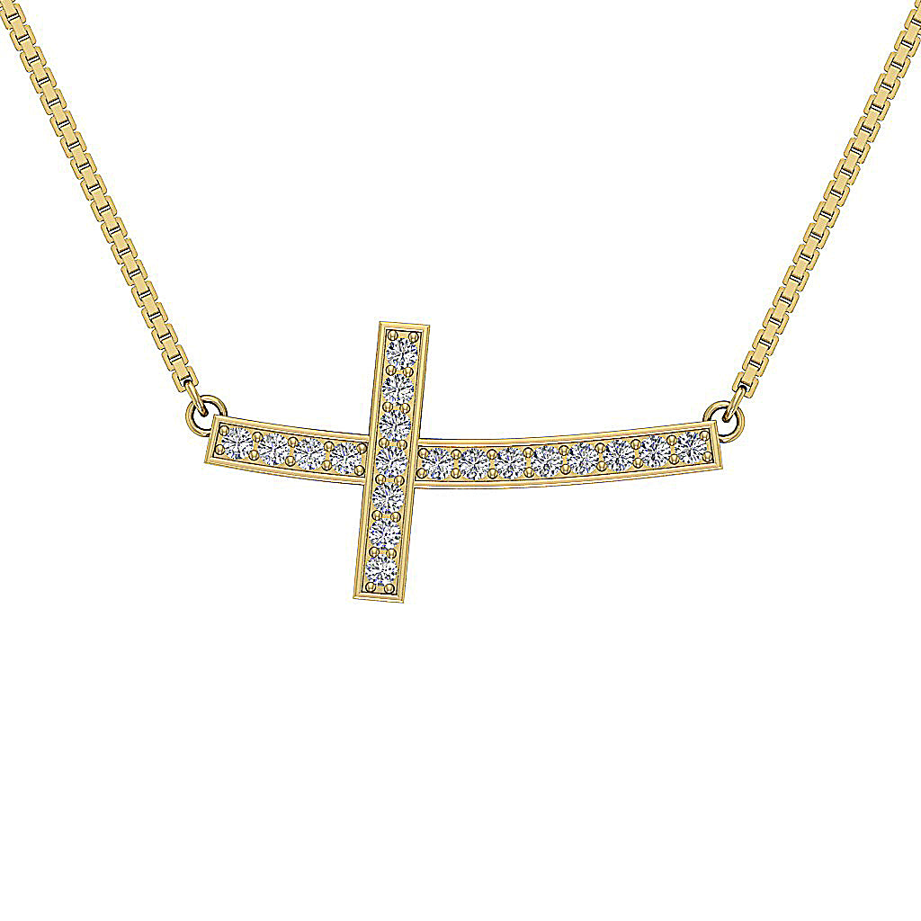 The Caleb Prong Set Real Diamond Gold Pendant