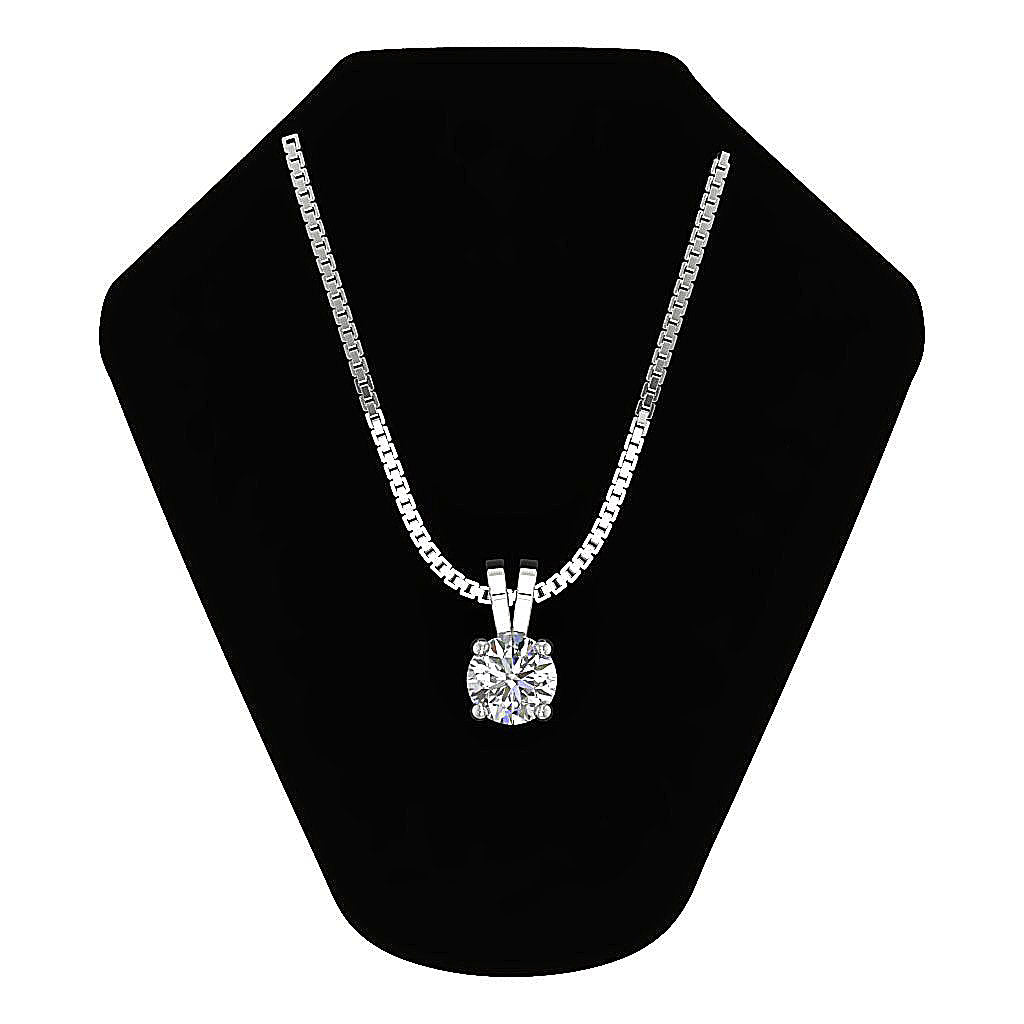 The Corbin Ladies Round Brilliant Cut Solitaire Diamond Pendant Necklace 14K Solid Gold
