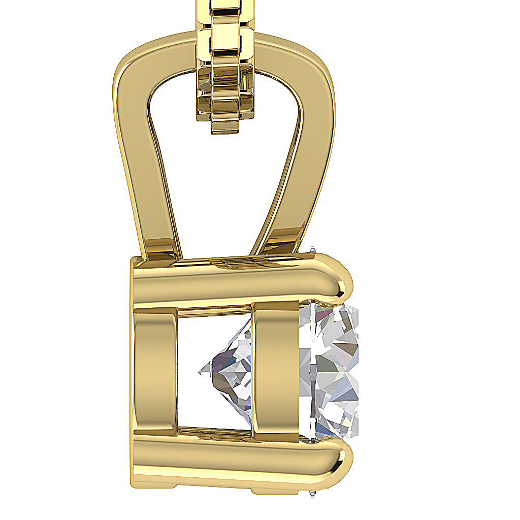 The Corbin Ladies Round Brilliant Cut Solitaire Diamond Pendant Necklace 14K Solid Gold