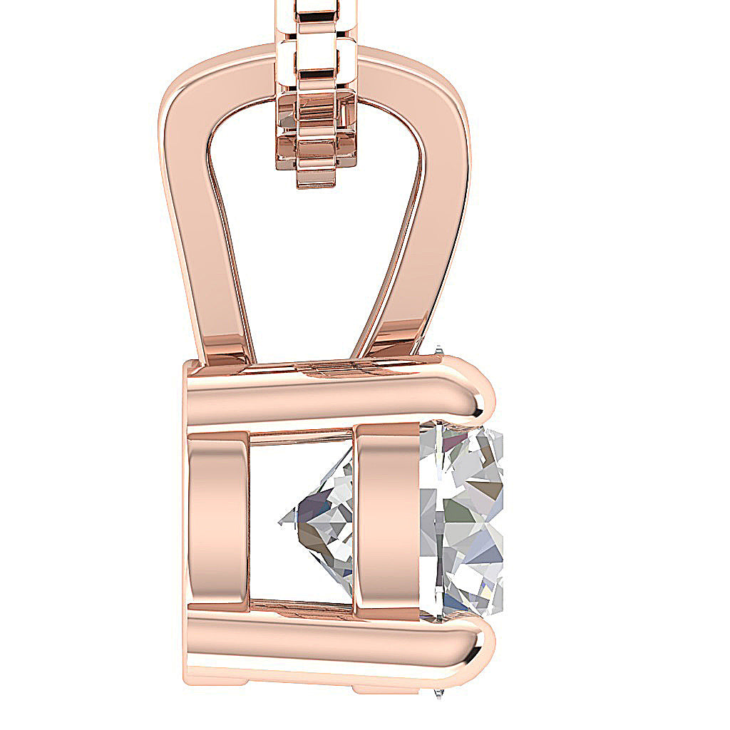 The Corbin Ladies Round Brilliant Cut Solitaire Diamond Pendant Necklace 14K Solid Gold