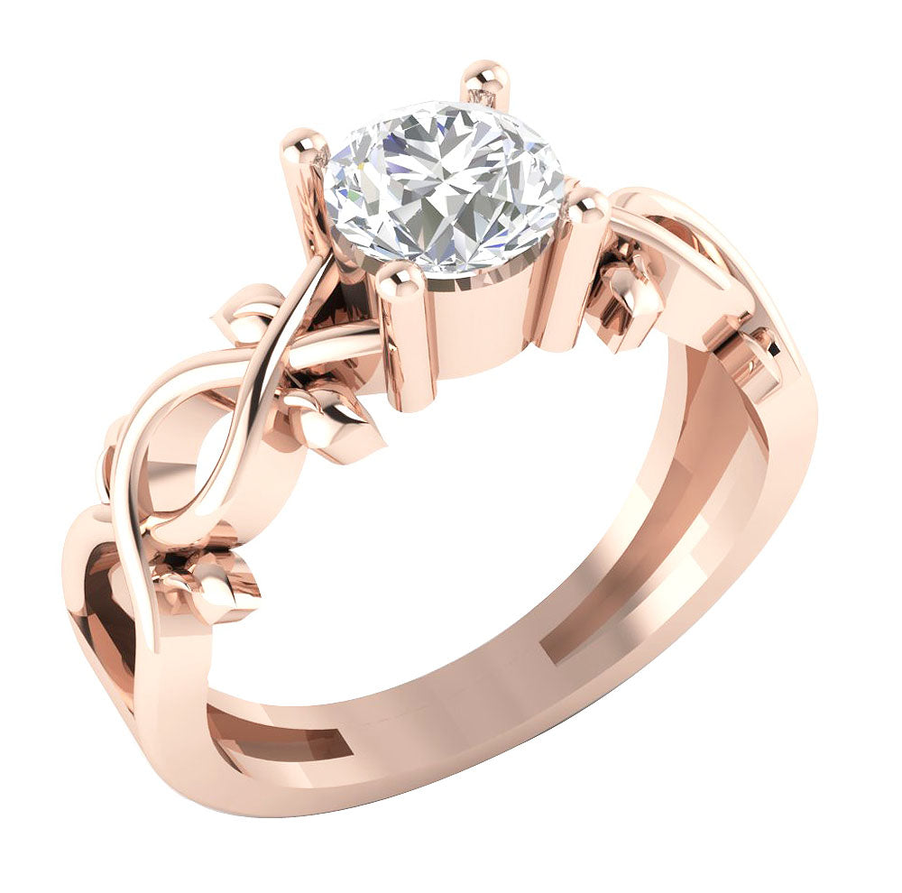 The Kyree Natural Diamond Solitaire Anniversary Ring 14k Solid Rose Gold Rs 4-12