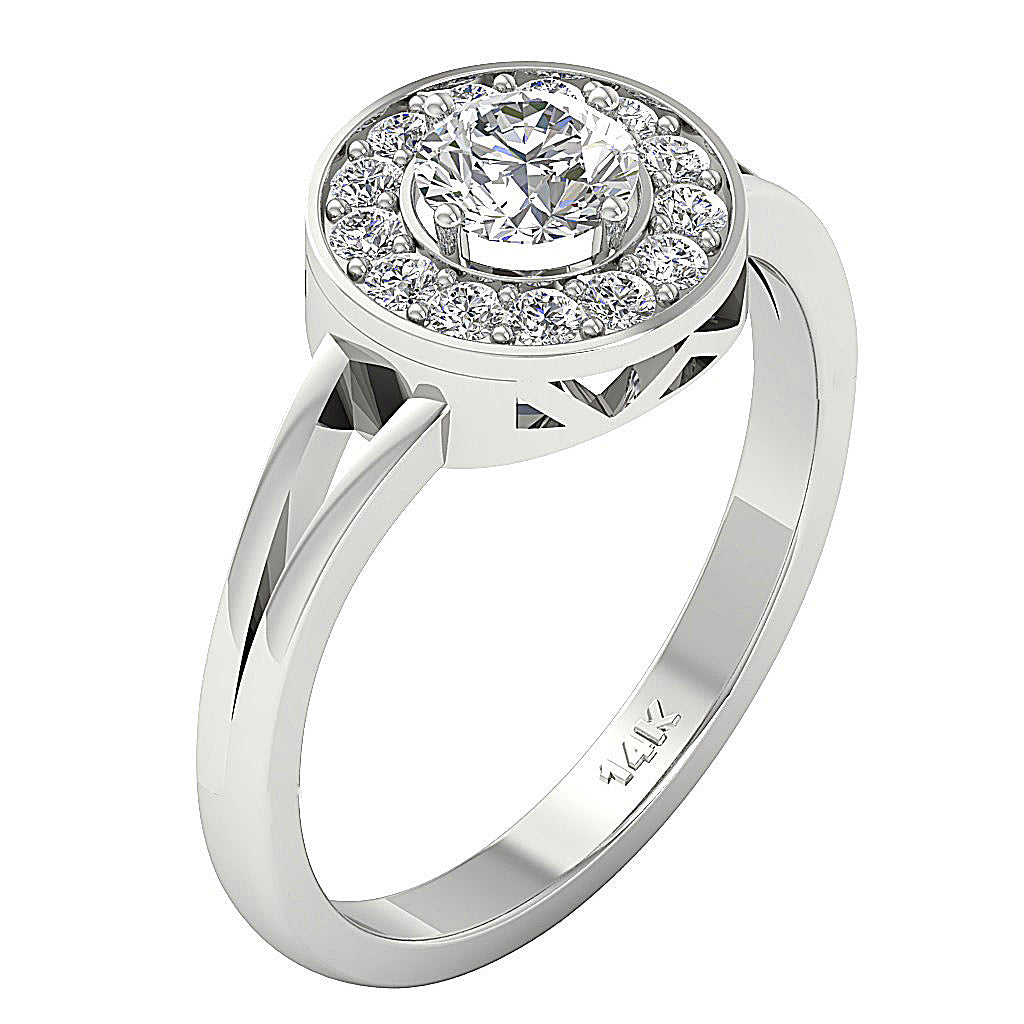 The Cal 14k Solid Yellow Gold Genuine Diamond Solitaire Wedding Ring For Her