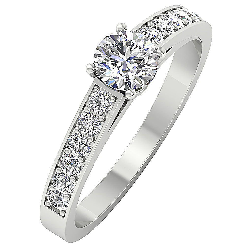 The Lachlan 14k Yellow Gold Genuine Diamond Solitaire Anniversary Ring Prong Set