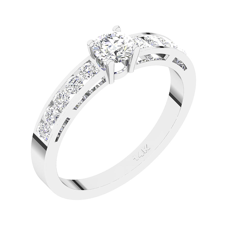 The Jake 14k Solid Gold Natural Diamond Solitaire Engagement Ring For Womens