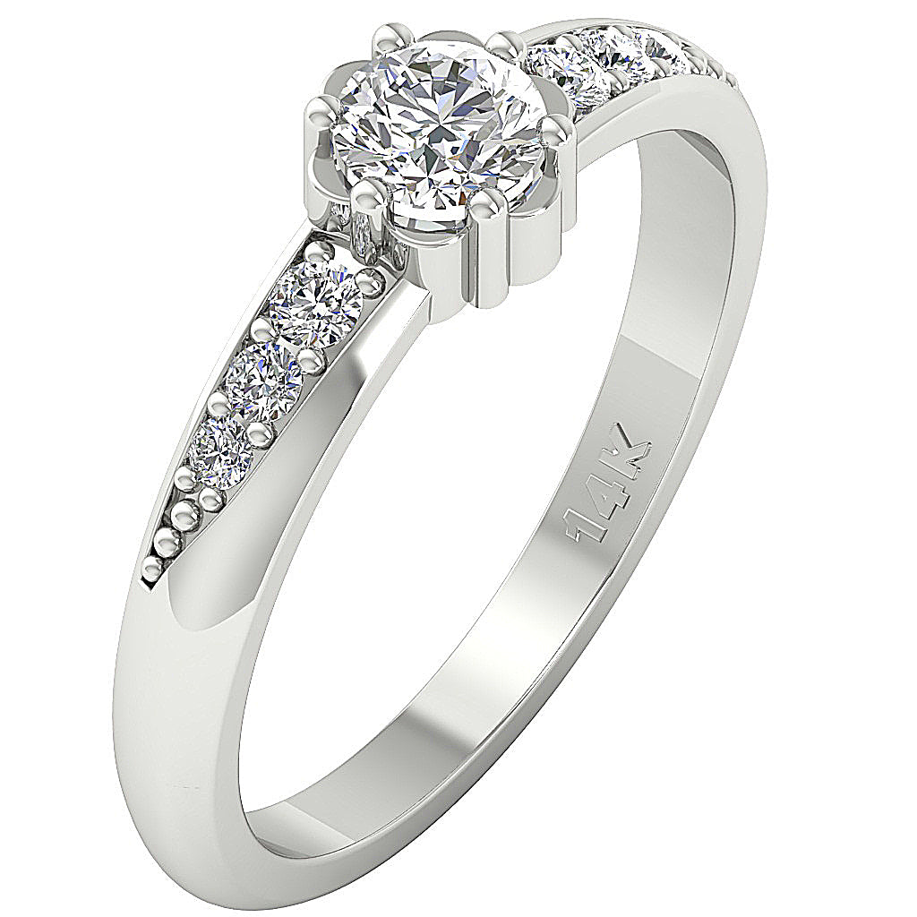 The Alberto Unique 14k Rose Gold Genuine Diamond Solitaire Wedding Ring