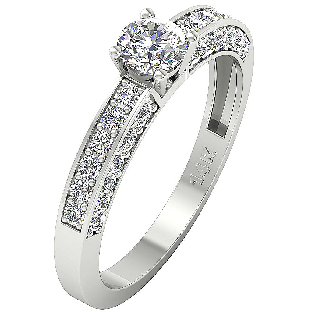 The Issac 14k Solid Yellow Gold Round Diamond Solitaire Engagement Ring 2.00 mm