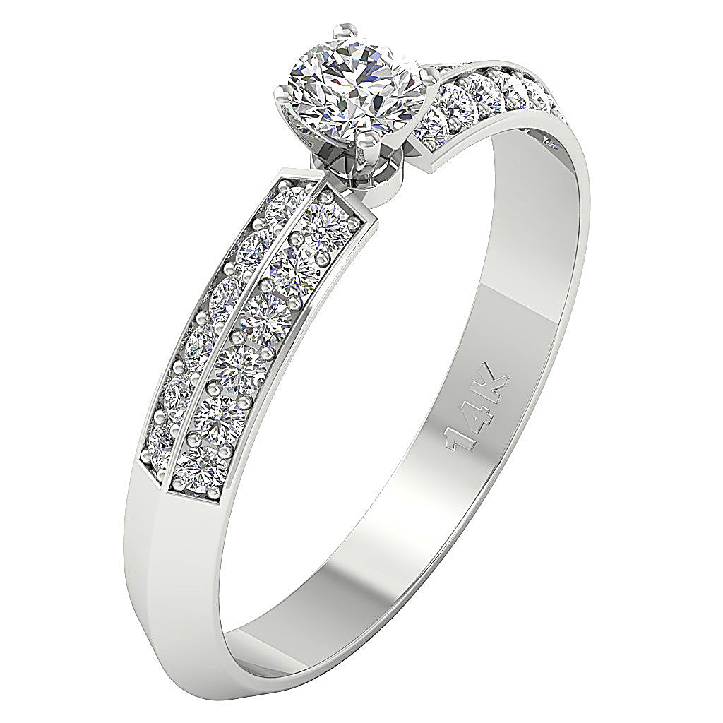 The Lee 14k Solid Gold Genuine Diamond Solitaire Engagement Ring For Her