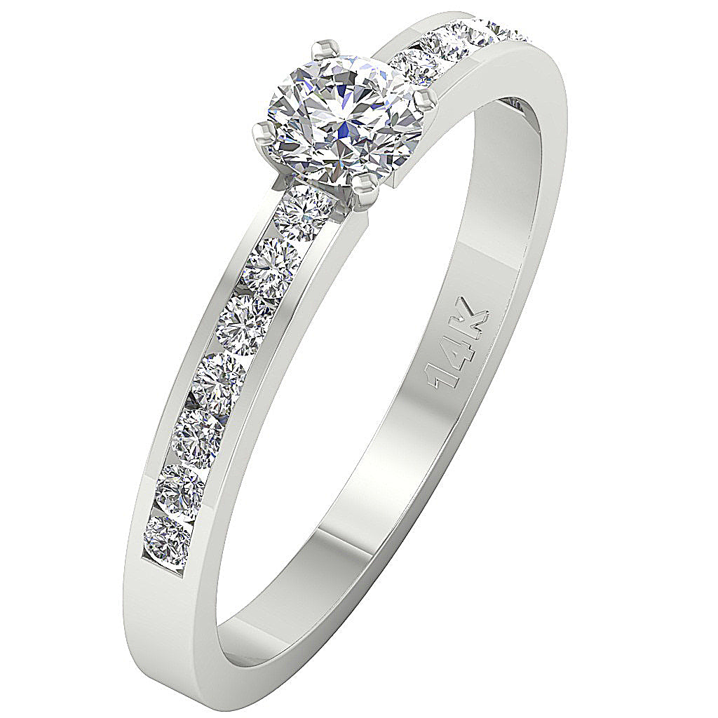 The Kenzo 14k White Gold Natural Diamond Solitaire Anniversary Ring