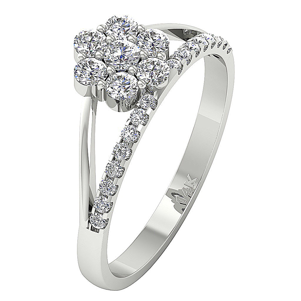 The Lance 14k Gold Round Diamond Fancy Solitaire Engagement Ring For Her
