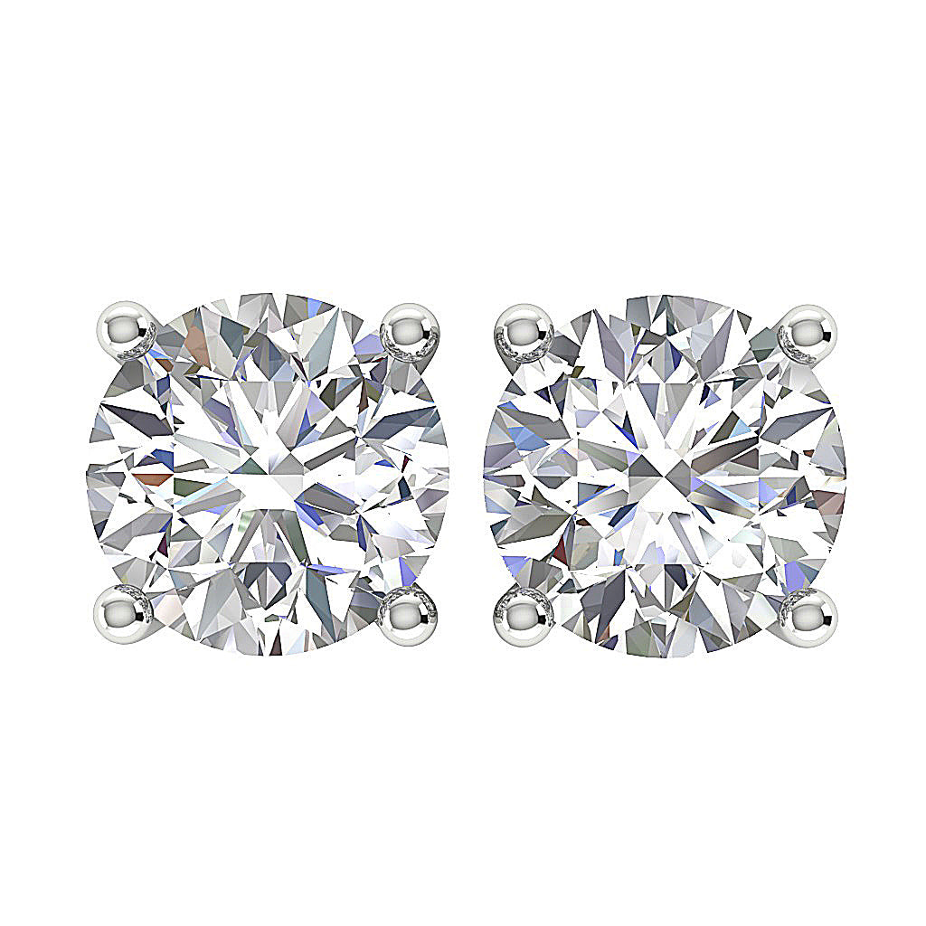 Natural Diamond Solitaire Studs Earrings