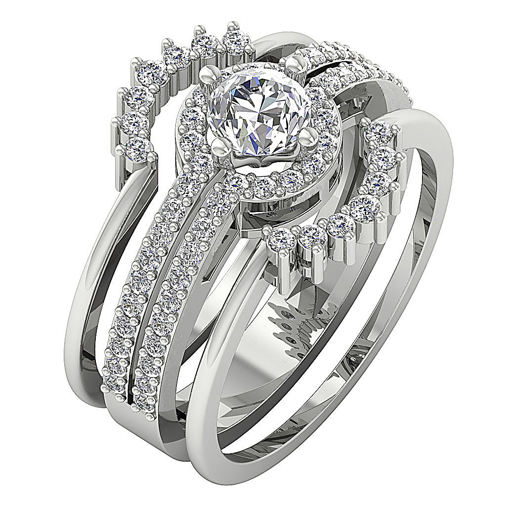 DesignerBridalRingSet14kWhiteGold