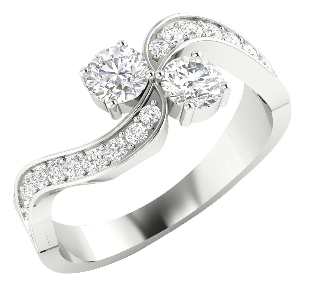 DesignerEngagementRingRoundDiamond14kWhiteGold