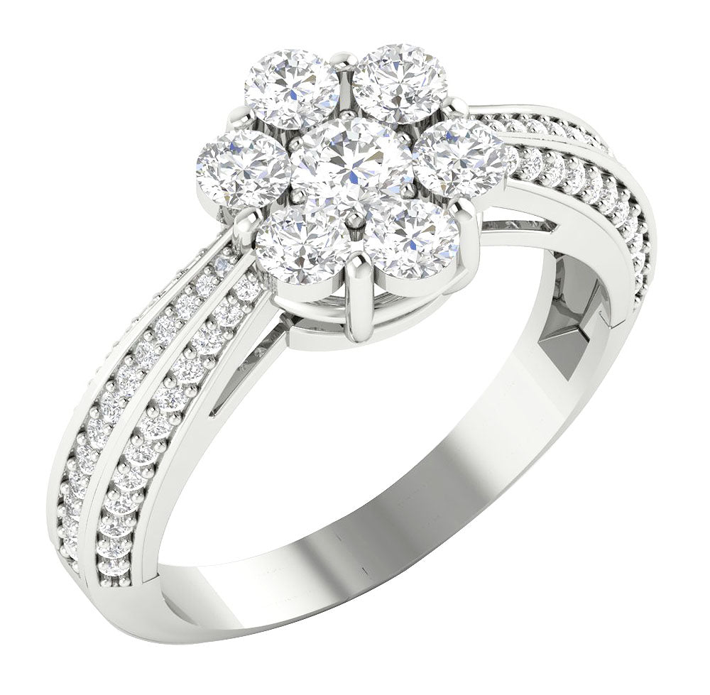 DesignerEngagementRingRoundDiamond14kWhiteGold