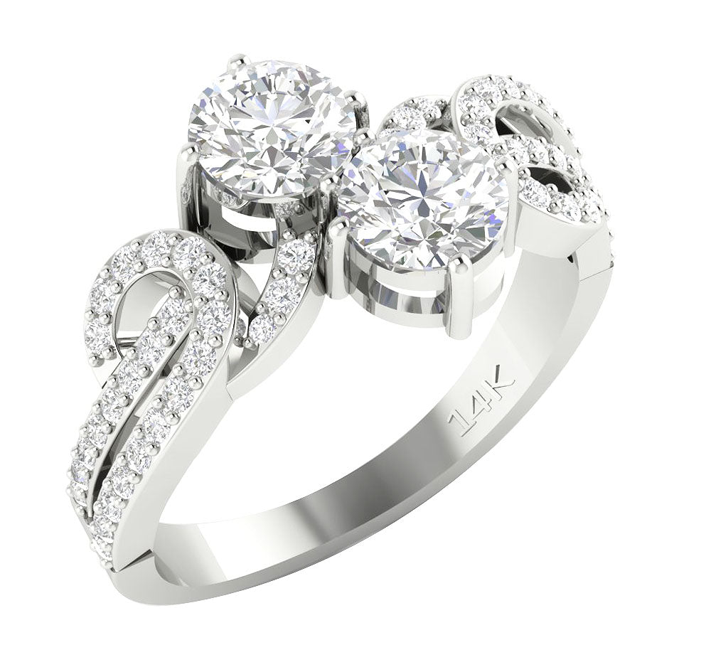 DesignerEngagementRingRoundDiamond14kWhiteGold