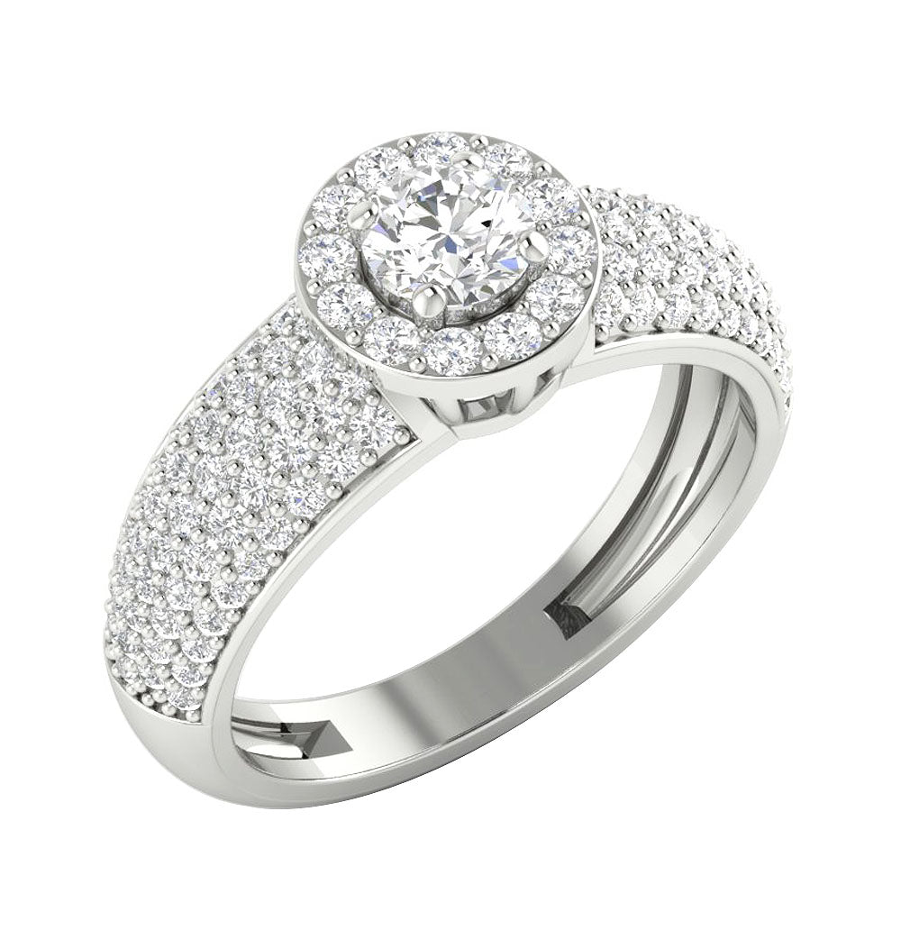 DesignerEngagementRingRoundDiamond14kWhiteGold