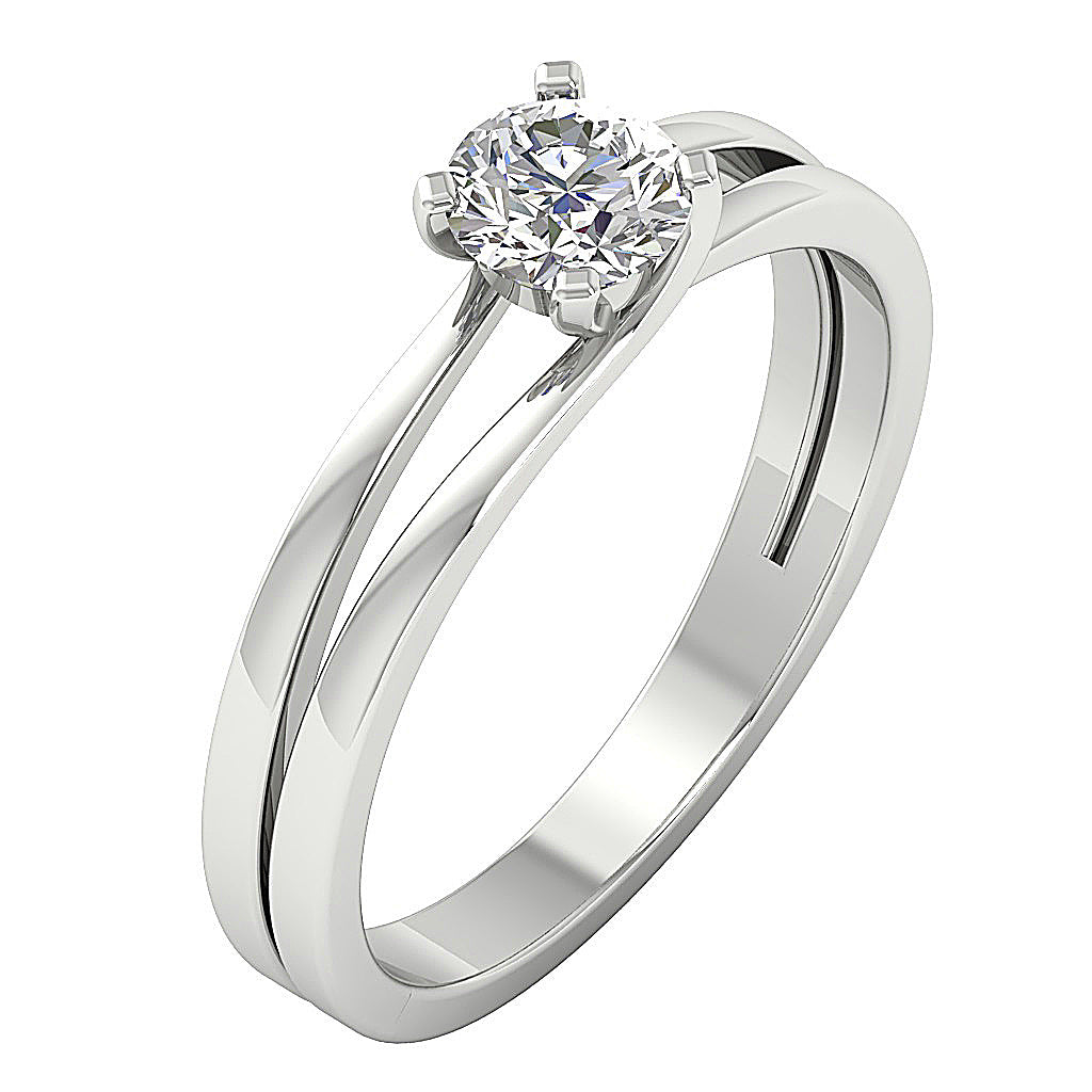 DesignerEngagementRingRoundDiamond14kWhiteGold