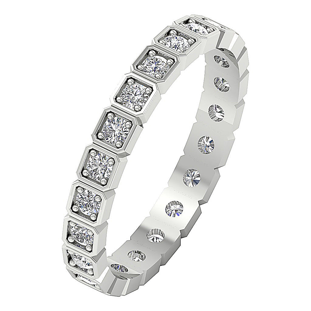DesignerEternityRingRoundDiamond14kWhiteGold