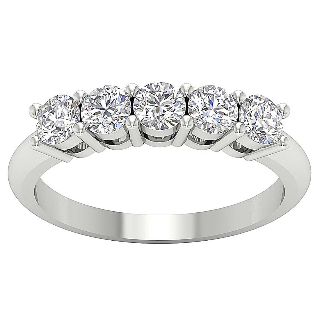 DesignerFiveStone14kWhiteGoldWeddingRing