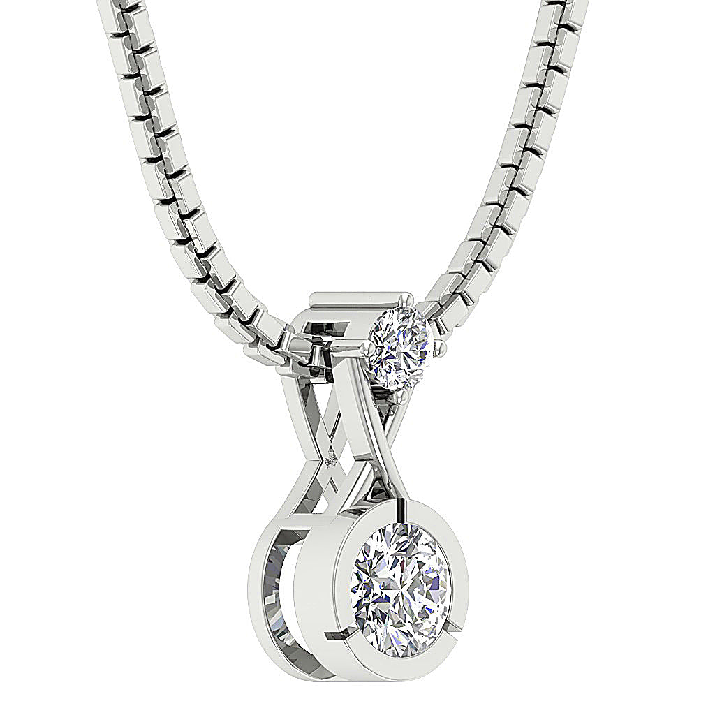DesignerRoundDiamond14kWhiteGoldPendants