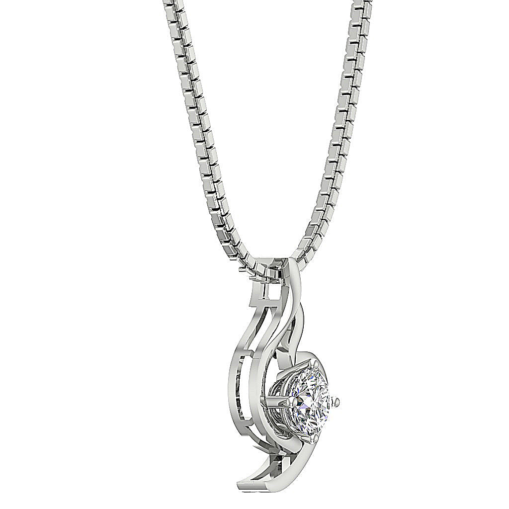 DesignerRoundDiamond14kWhiteGoldPendants
