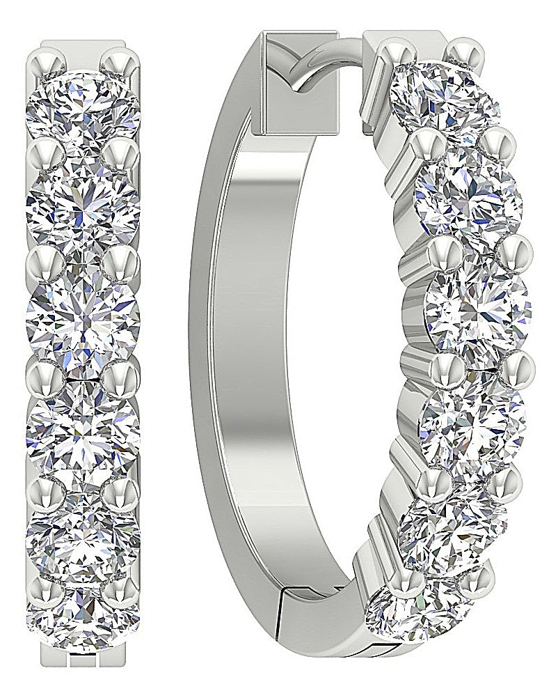 DesignerHoops14kWhiteGoldAnniversaryEarring