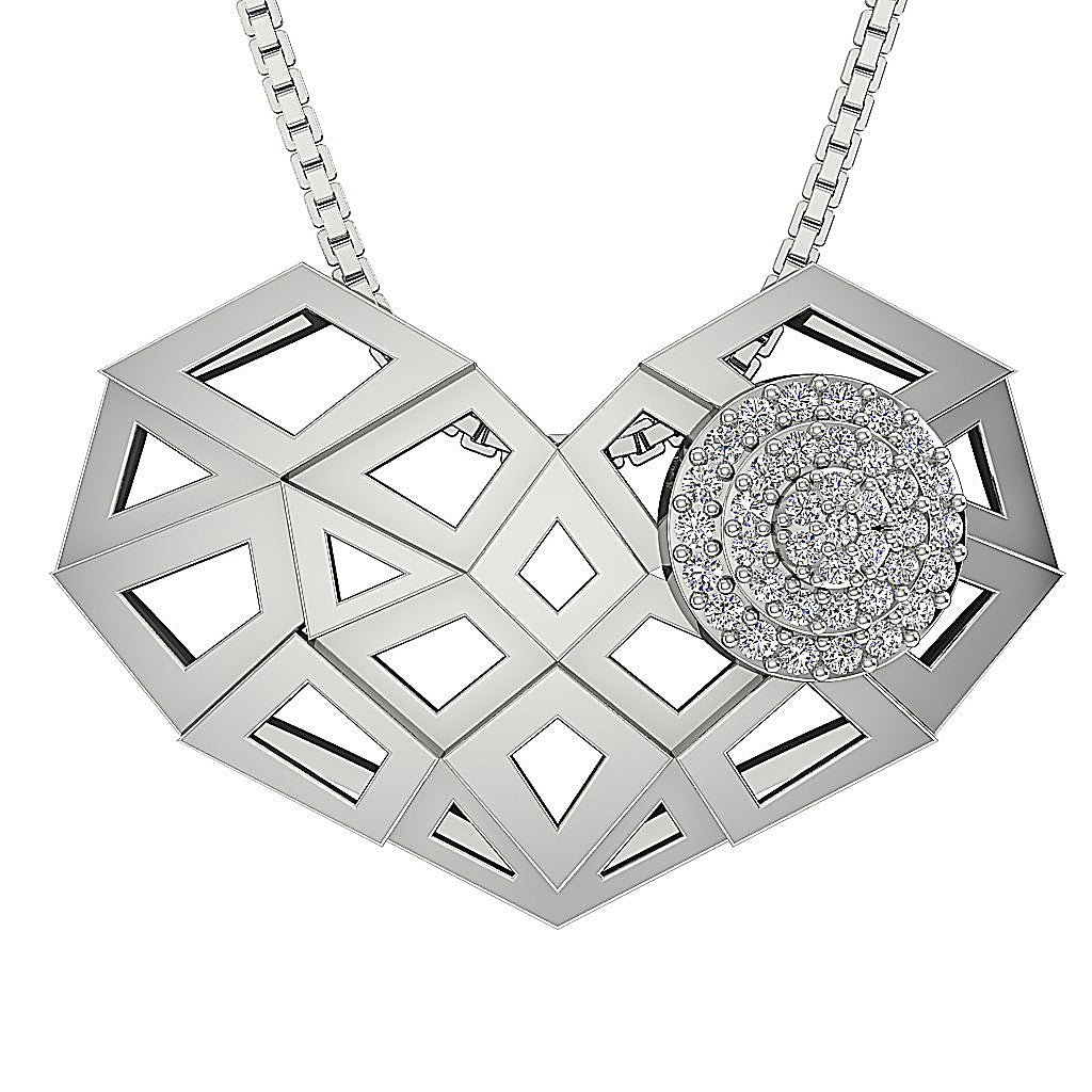 DesignerNaturalDiamond14kWhiteGoldHeartPendants