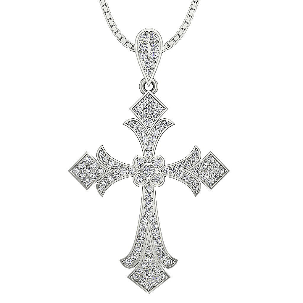 DesignerNaturalDiamond14kWhiteGoldPendant