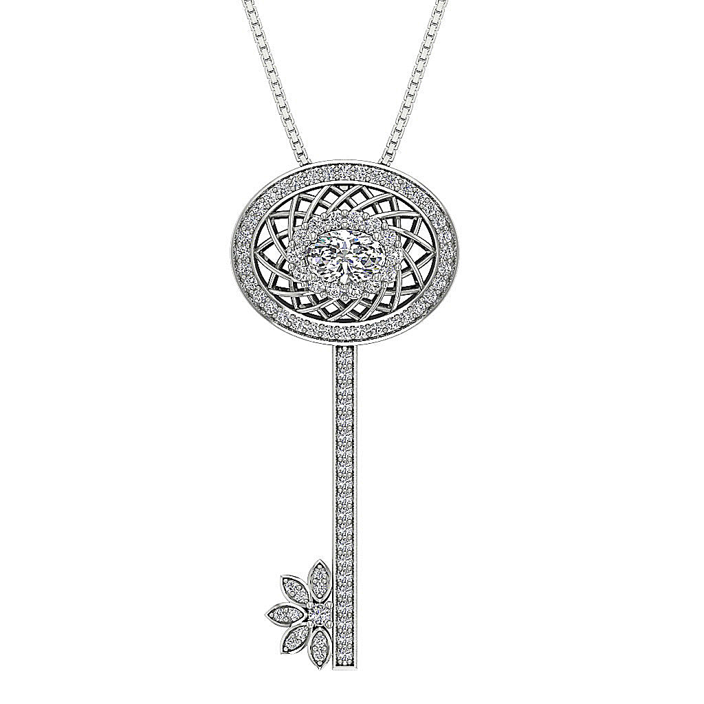 DesignerNaturalDiamond14kWhiteGoldPendants
