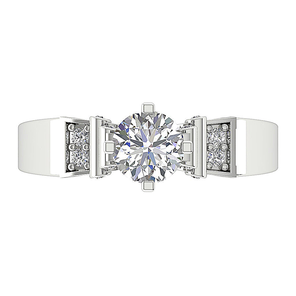 DesignerGenuineDiamondWhiteGoldRing