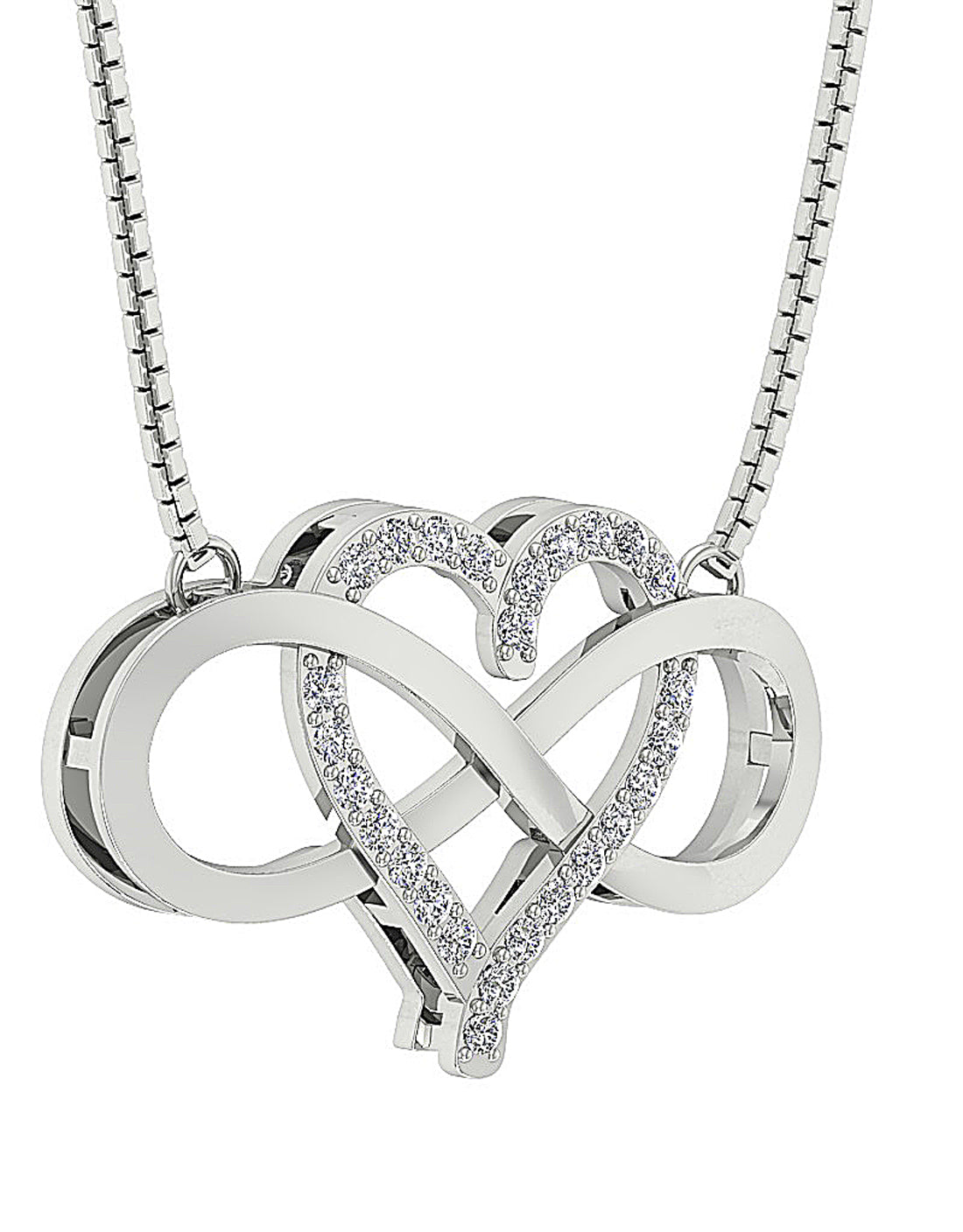 DesignerProngSet14kGoldHeartPendant