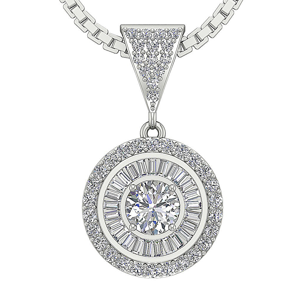 DesignerProngSet14kWhiteGoldAnniversaryPendants