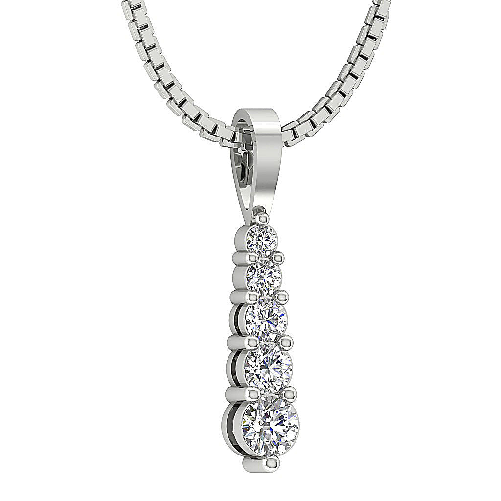 DesignerProngSet14kWhiteGoldAnniversaryPendants
