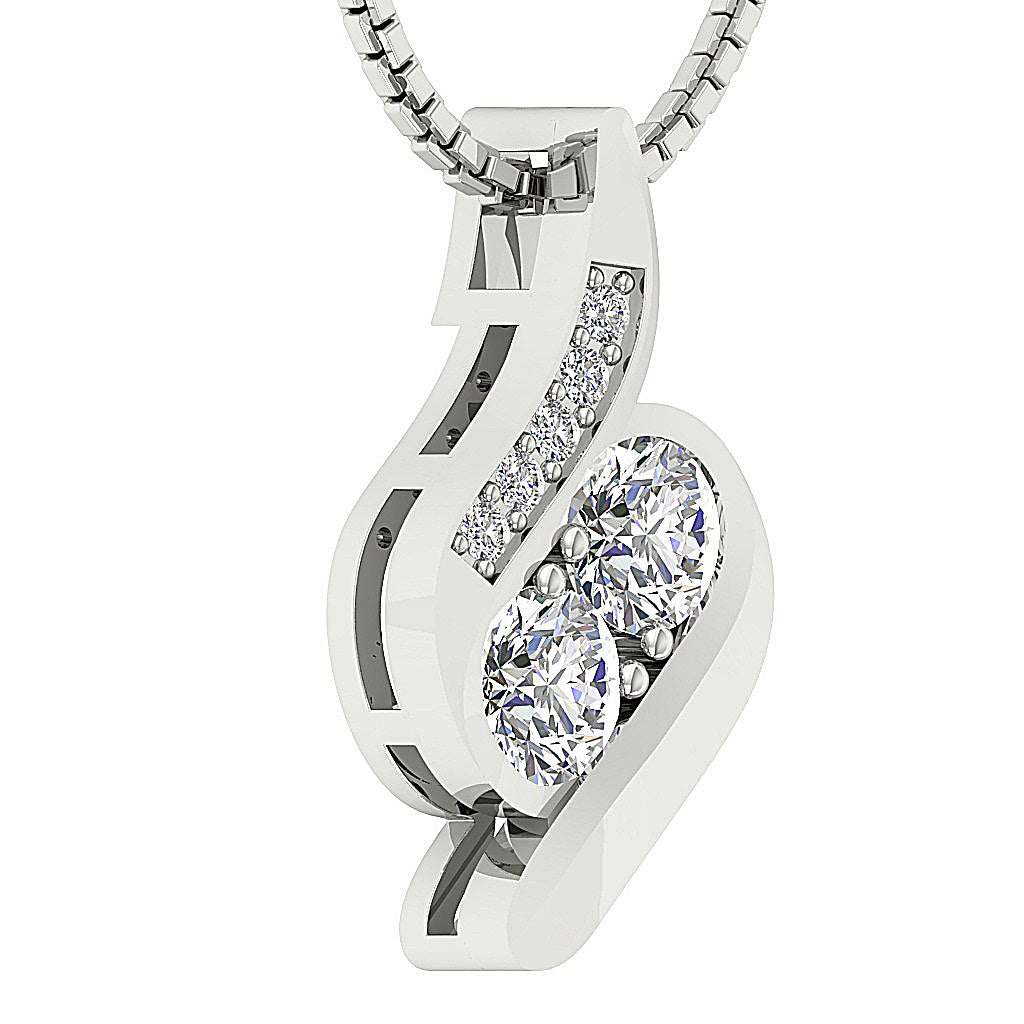 DesignerProngSet14kWhiteGoldAnniversaryPendants