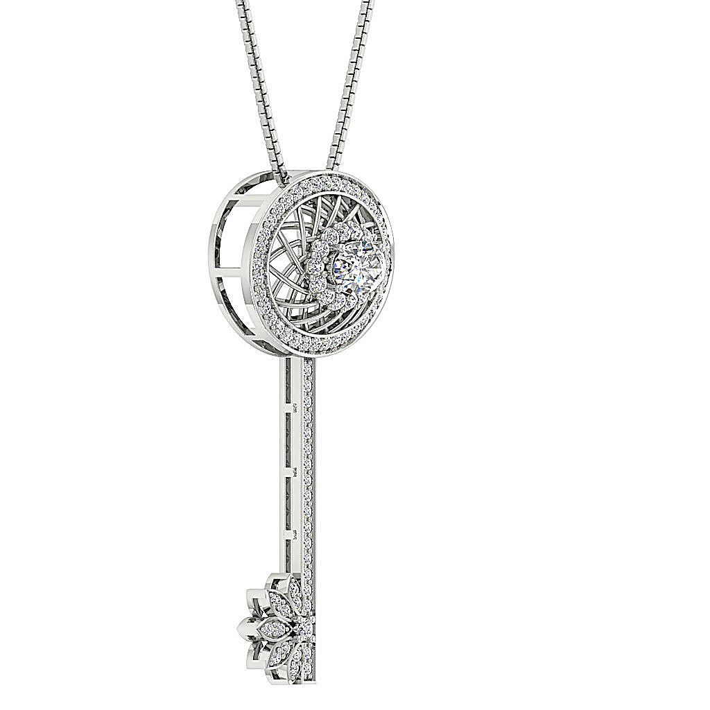 DesignerProngSet14kWhiteGoldEngagementPendants