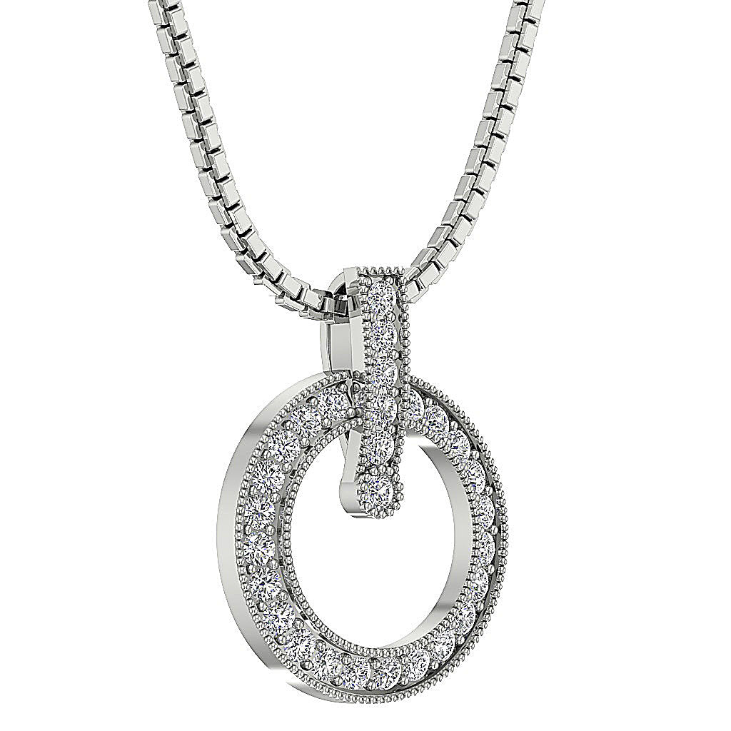 DesignerNaturalCutDiamondWhiteGoldCircleOfLovePendants
