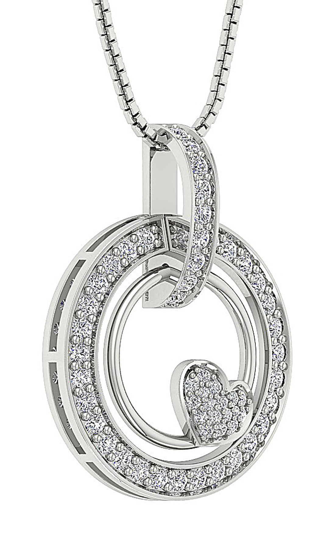 DesignerNaturalCutDiamondWhiteGoldCircleofLovePendants